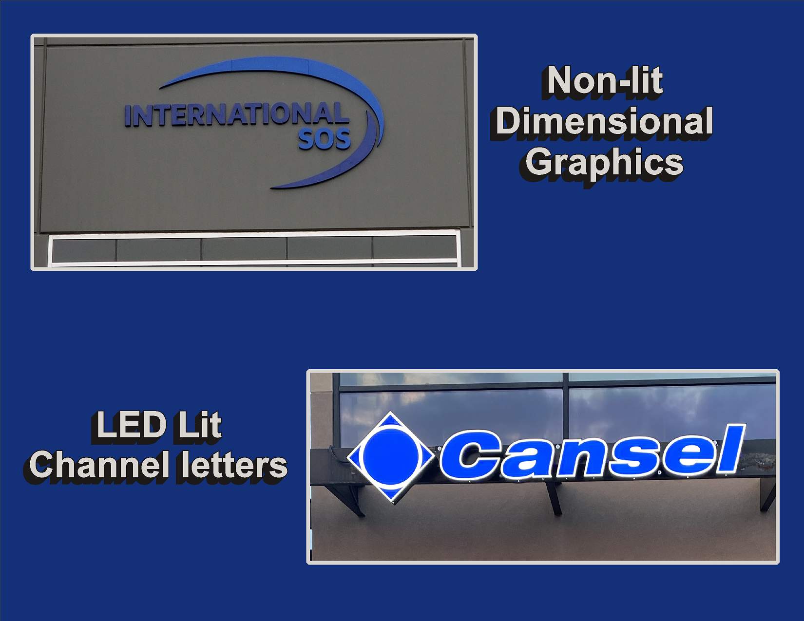 Company logos, light up and not